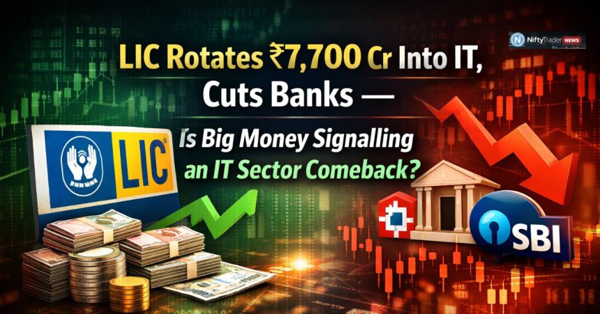 LIC Rotates ₹7,700 Cr Into IT, Cuts Banks — Is Big Money Signalling an IT Sector Comeback?