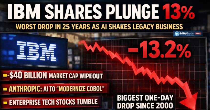 IBM Shares Tank 13%—Steepest Drop in 25 Years as AI Threatens Core Legacy Revenue