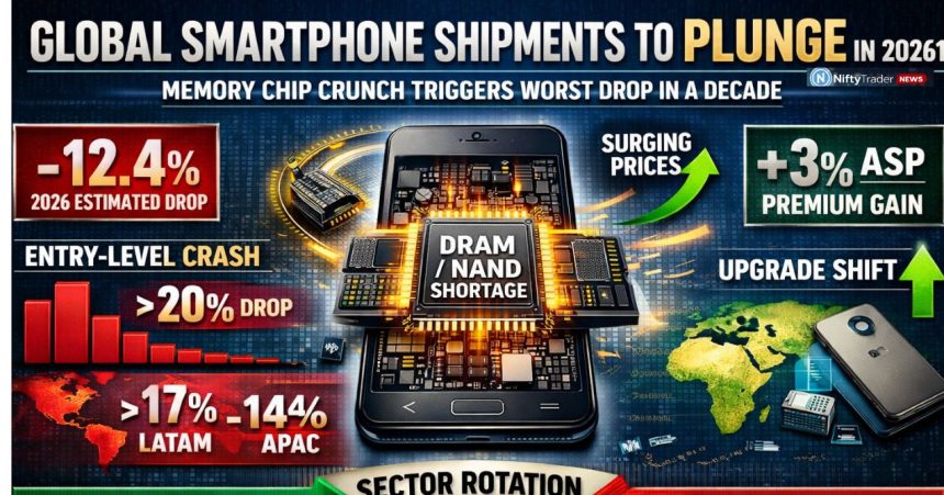 Smartphone Shipments to Plunge ~12.4% in 2026—Memory Crunch Triggers Worst Drop in a Decade