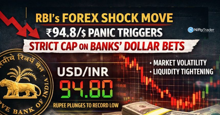 RBI’s Forex Shock Move — ₹94.8/$ Panic Triggers Strict Cap on Banks’ Dollar Bets