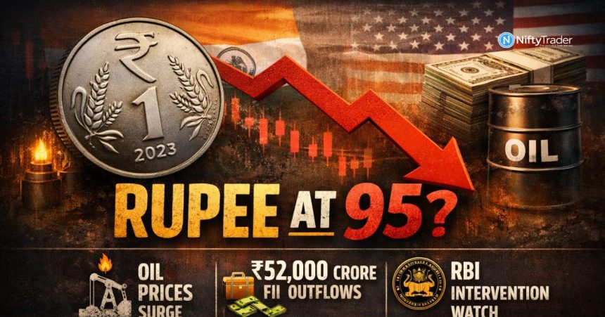 Rupee-at-95 Warning Puts RBI in Focus — Why Currency Pressure Could Become a Bigger Market Risk