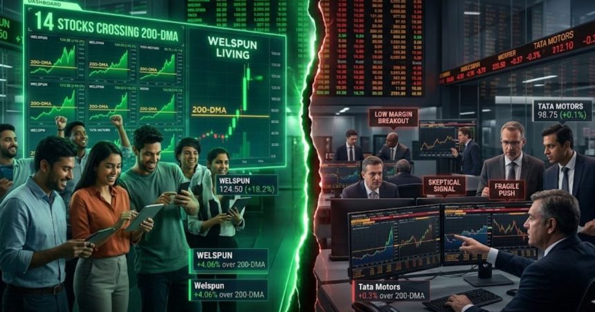 14 Nifty500 Stocks Cross 200-DMA; Welspun Leads