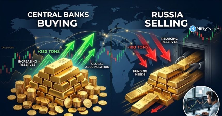 Central Banks Keep Buying Gold — But Russia’s Selling. What Is the Market Missing?