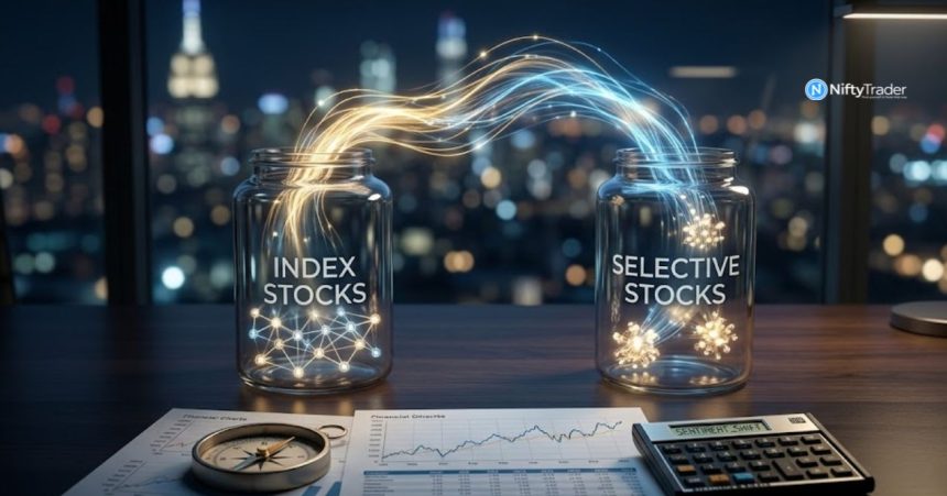 FIIs Quietly Rotate Inside India Even as ₹1.3 Lakh Cr Exit Deepens — Is the Market Misreading the Real Flow?