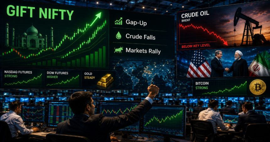 GIFT Nifty Signals Gap-Up Opening as Brent Crude Slips Below $100; Bulls Eye 24,500 on Nifty