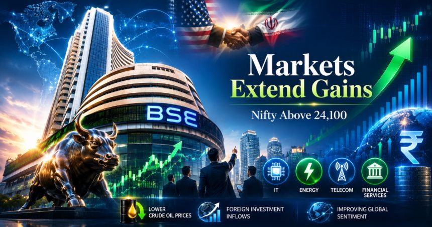 Nifty Reclaims 24,100 as Reliance, IT Stocks Lead Rally on US-Iran Progress
