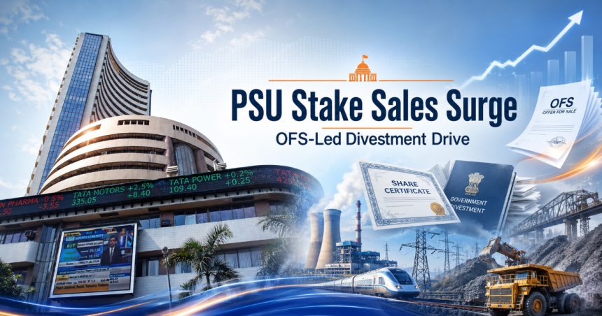 PSU Stake Sales Hit 11-Year High in 2026 Government Raises Rs.25,490 Crore via OFS Route
