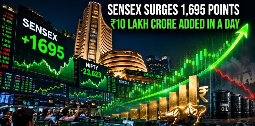 Sensex Surges 1,695 Points, Nifty Reclaims 23,600: 5 Reasons Behind Today's ₹10 Lakh Crore Rally