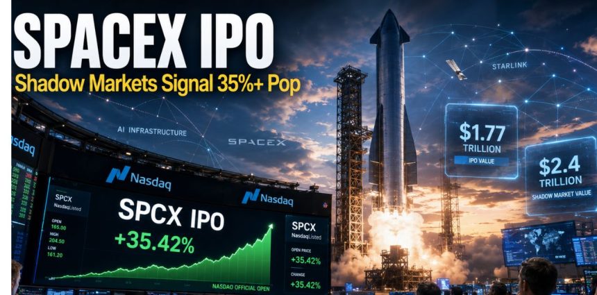 SpaceX IPO Opens Today: Shadow Markets Price a 35%+ Pop as Wall Street Splits on Valuation