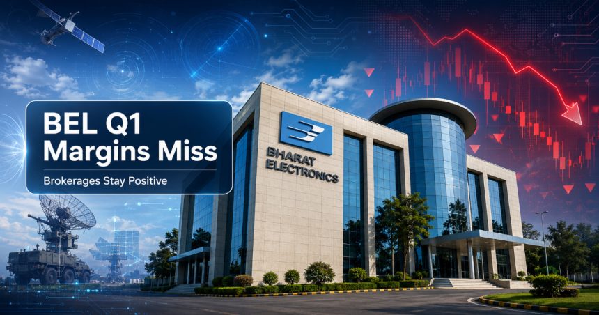 Bharat Electronics Q1 Revenue Up 25%, Profit Up 8%, But Margins Miss — Stock Falls 4%