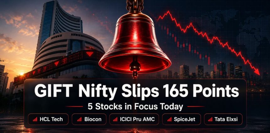 GIFT Nifty Slips 165 Points; HCL Tech, Biocon Stocks in Focus