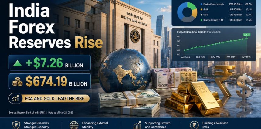 India Forex Reserves Rise $7.26 Billion to $674.19 Bn on FCA, Gold