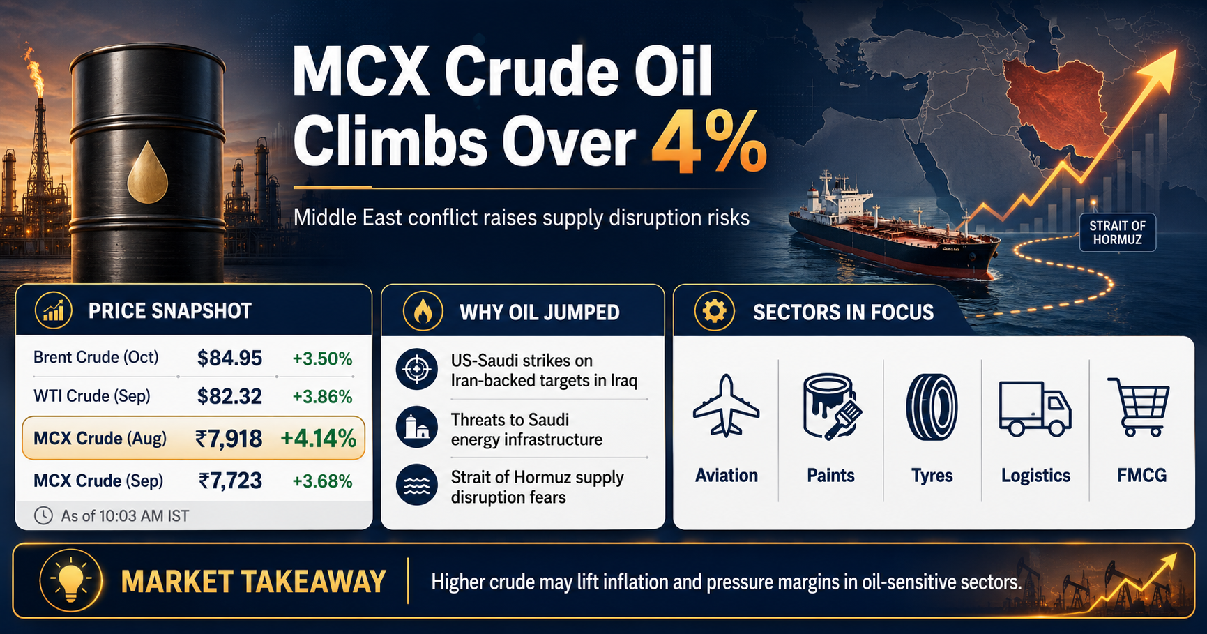 MCX Crude Oil Climbs Over 4%