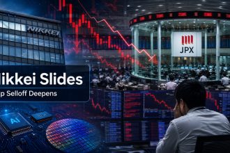 Nikkei Falls 3.6% as Chip Stocks Advantest, Tokyo Electron Tumble on Wall Street Selloff