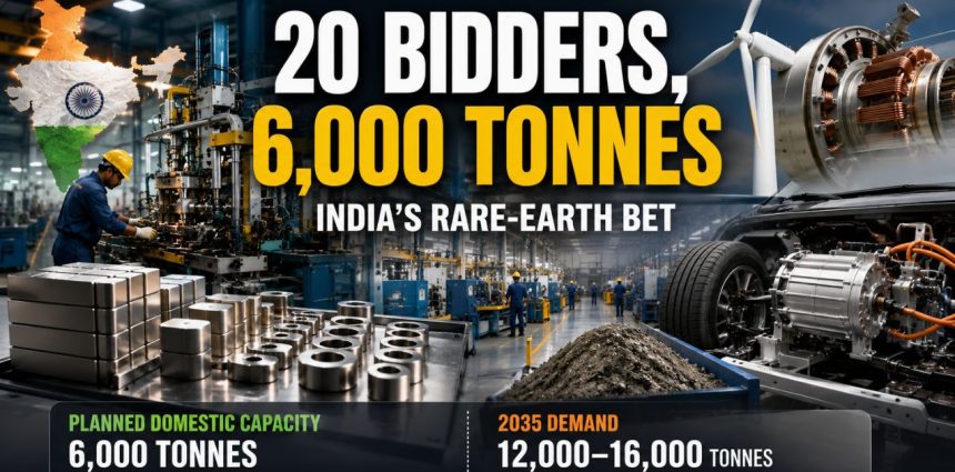 20 Bidders, 6,000 Tonnes India’s Rare-Earth Bet Faces a Catch