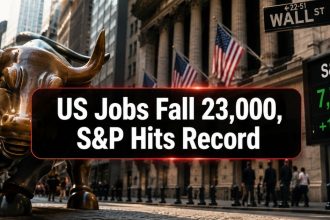 23,000 Jobs Lost, S&P 500 Hits Record 7,757, Nasdaq +1.3%, Fed Odds Fall to 44%