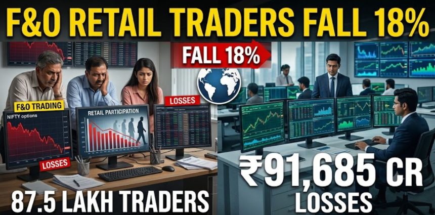 F&O Retail Traders Fall 18% to 87.5 Lakh in FY26 as Losses Hit ₹91,685 Cr