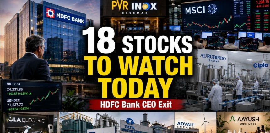 HDFC Bank CEO Exit, PVR Buyback: 18 Stocks to Watch Today