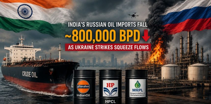 India’s Refiners Chase Oil as Far as the Americas as Russian Imports Fall ~800,000 BPD