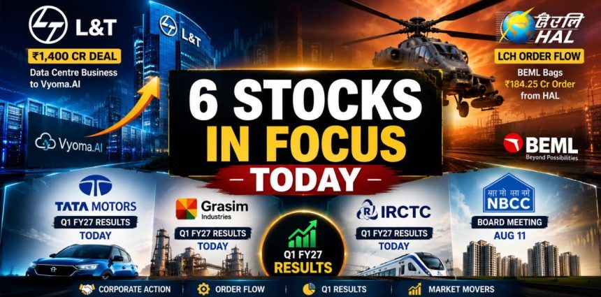 L&T's ₹1,400 Cr Deal, HAL's LCH Order Flow: 6 Stocks in Focus Today