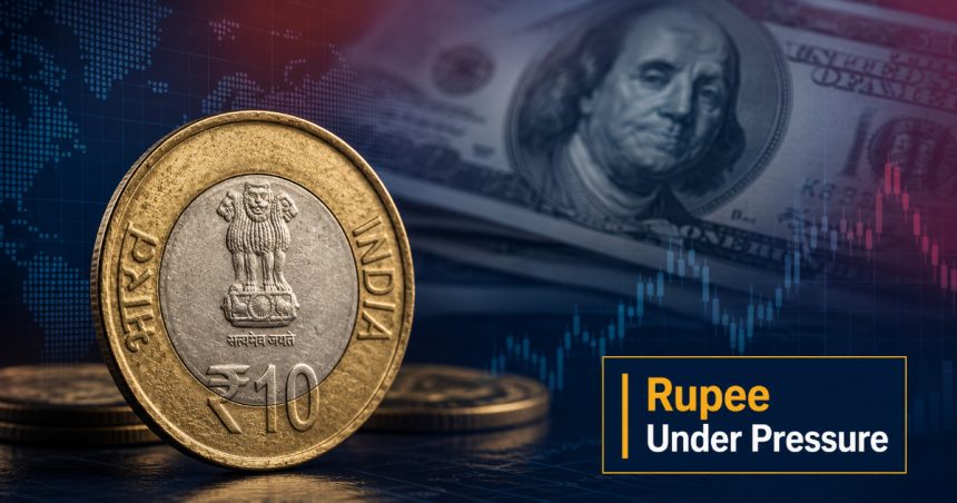 Rupee Slips to 95.68 as Crude Nears $91 and Dollar Demand Rises