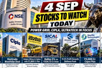 4 Sep Stocks to Watch Today Power Grid, Cipla, UltraTech in Focus