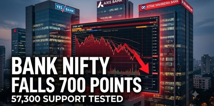 Bank Nifty Falls 700 Points From Monday's High, Tests 57,300 Support