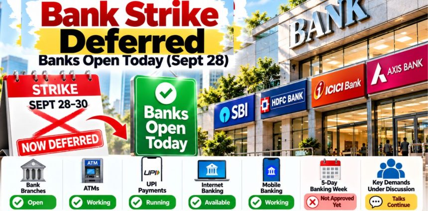 Bank Strike Deferred Banks Open Today, 5-Day Week Pending