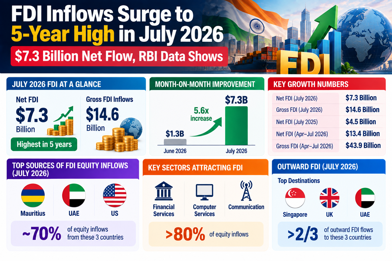 FDI Inflow Surge 5-year High