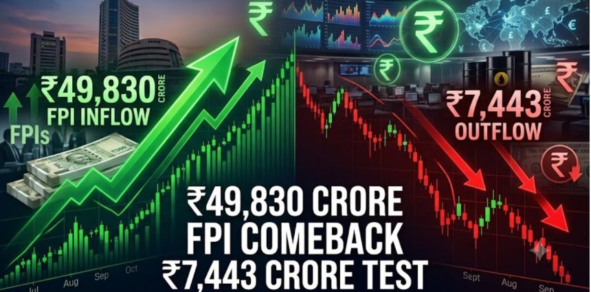 FIIs’ ₹49,830 Crore Comeback Faces a New Test: ₹7,443 Crore Outflow