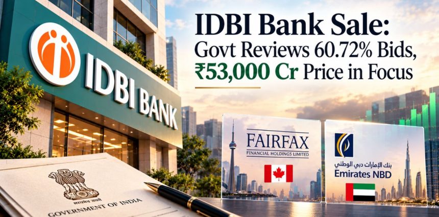IDBI Bank Sale Govt Reviews 60.72% Bids, ₹53,000 Cr Price in Focus