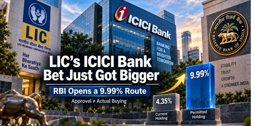 LIC's ICICI Bank Stake Gets a Bigger Window: RBI Clears 9.99%