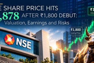 NSE Share Price Hits ₹1,878 After ₹1,800 Debut Valuation, Earnings and Risks