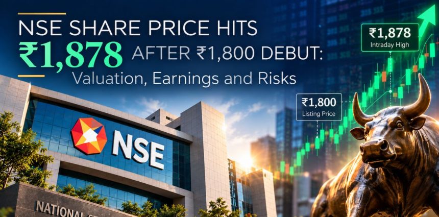NSE Share Price Hits ₹1,878 After ₹1,800 Debut Valuation, Earnings and Risks