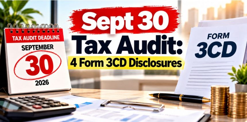 Tax Audit Due Date Sept 30: 4 Form 3CD Disclosures That Could Alter Your Tax Position