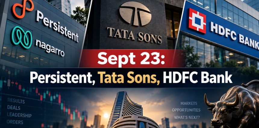 Stocks To Watch, Sept 23 Persistent-Nagarro, Tata Sons, HDFC Bank