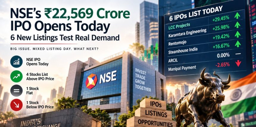 ₹22,569 Cr NSE IPO Opens as 6 Listings Hit Dalal Street