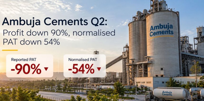 Ambuja Cements Q2 Results: Profit Falls 90%, Normalised PAT Drops 54%