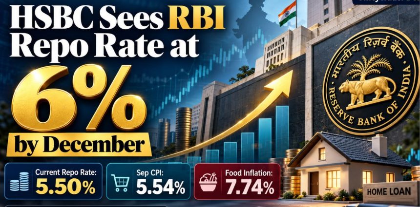 HSBC Sees RBI Repo Rate at 6% by December as Bond Yields Surge