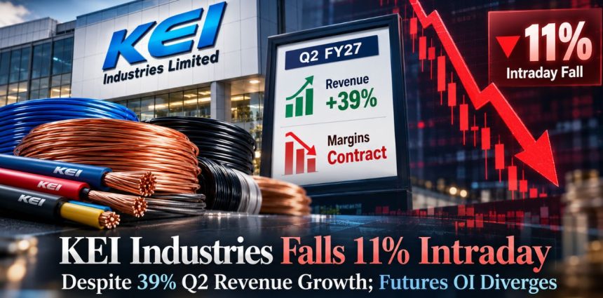 KEI Industries Shares Falls 11% Intraday Despite 39% Q2 Revenue Growth; Futures OI Diverges