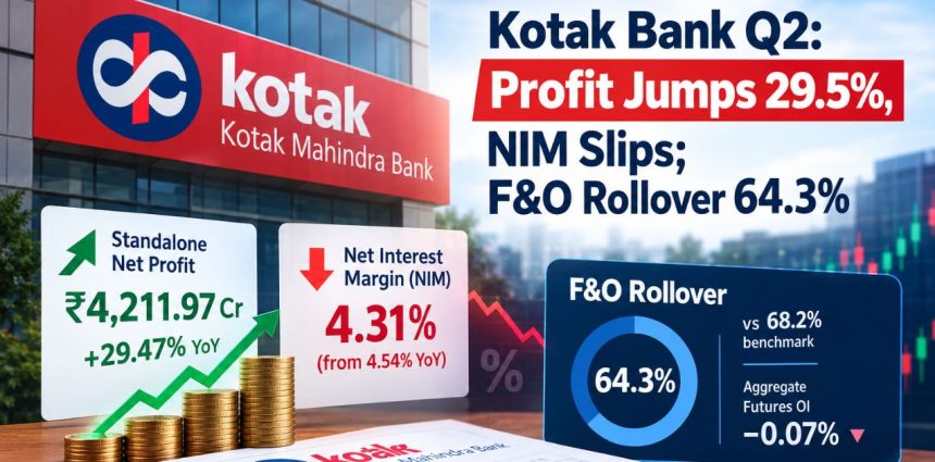 Kotak Bank Q2 Profit Jumps 29.5%, NIM Slips; F&O Rollover 64.3%