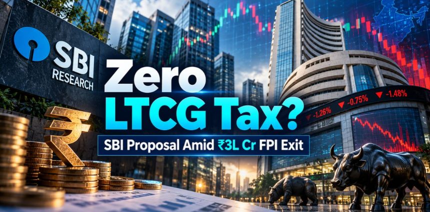 Over ₹3 Lakh Crore FPI Exit: Can SBI’s Zero LTCG Tax Plan Work?
