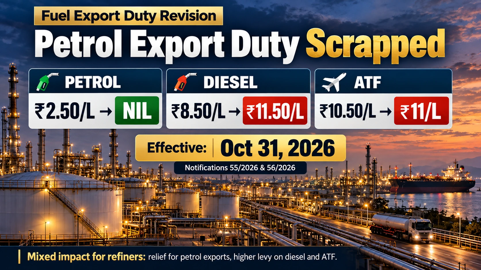 Petrol, Diesel and ATF Export Duty