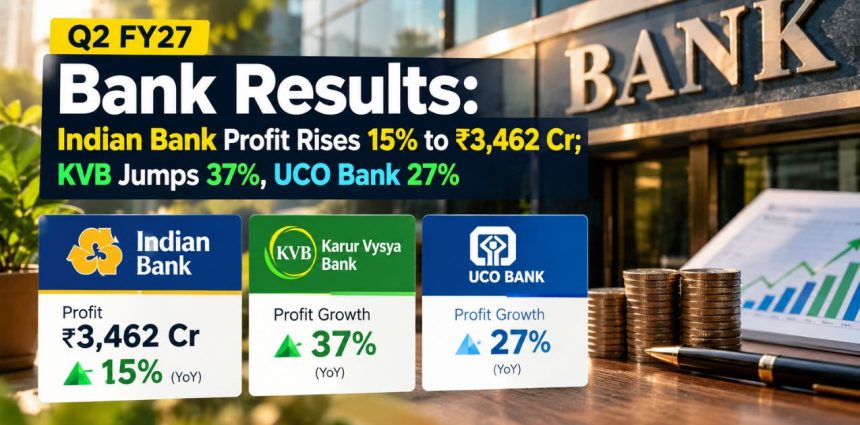 Q2 FY27 Bank Results Indian Bank Profit Rises 15% to ₹3,462 Cr; KVB Jumps 37%, UCO Bank 27%