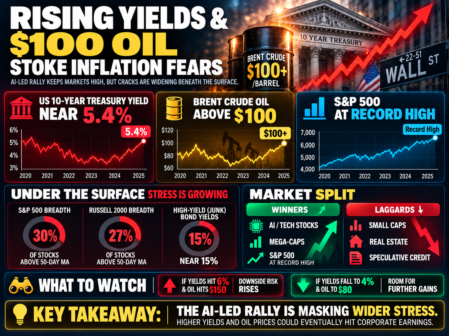 Rising Yields, $100 Oil, Market Stress