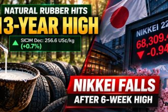 SICOM Rubber Hits 13-Year High as Nikkei Falls 0.9% From 6-Week Peak