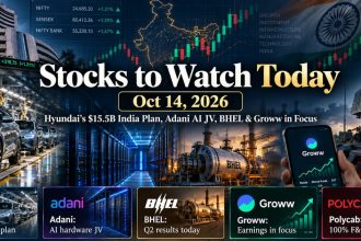 Stocks to Watch Today, Oct 14: Hyundai's $15.5B India Plan, Adani AI JV, BHEL and Groww
