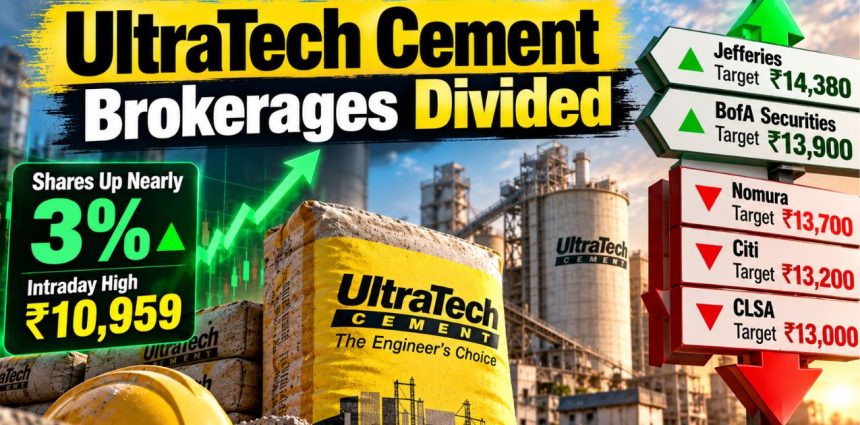 UltraTech Cement Share Price Gains 3% Intraday; Brokerages Split